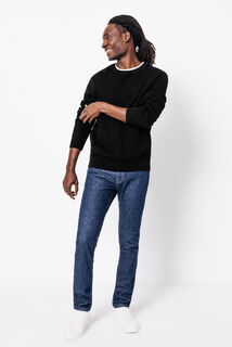 Pull col rond jeux de points reli&eacute;f&eacute;s