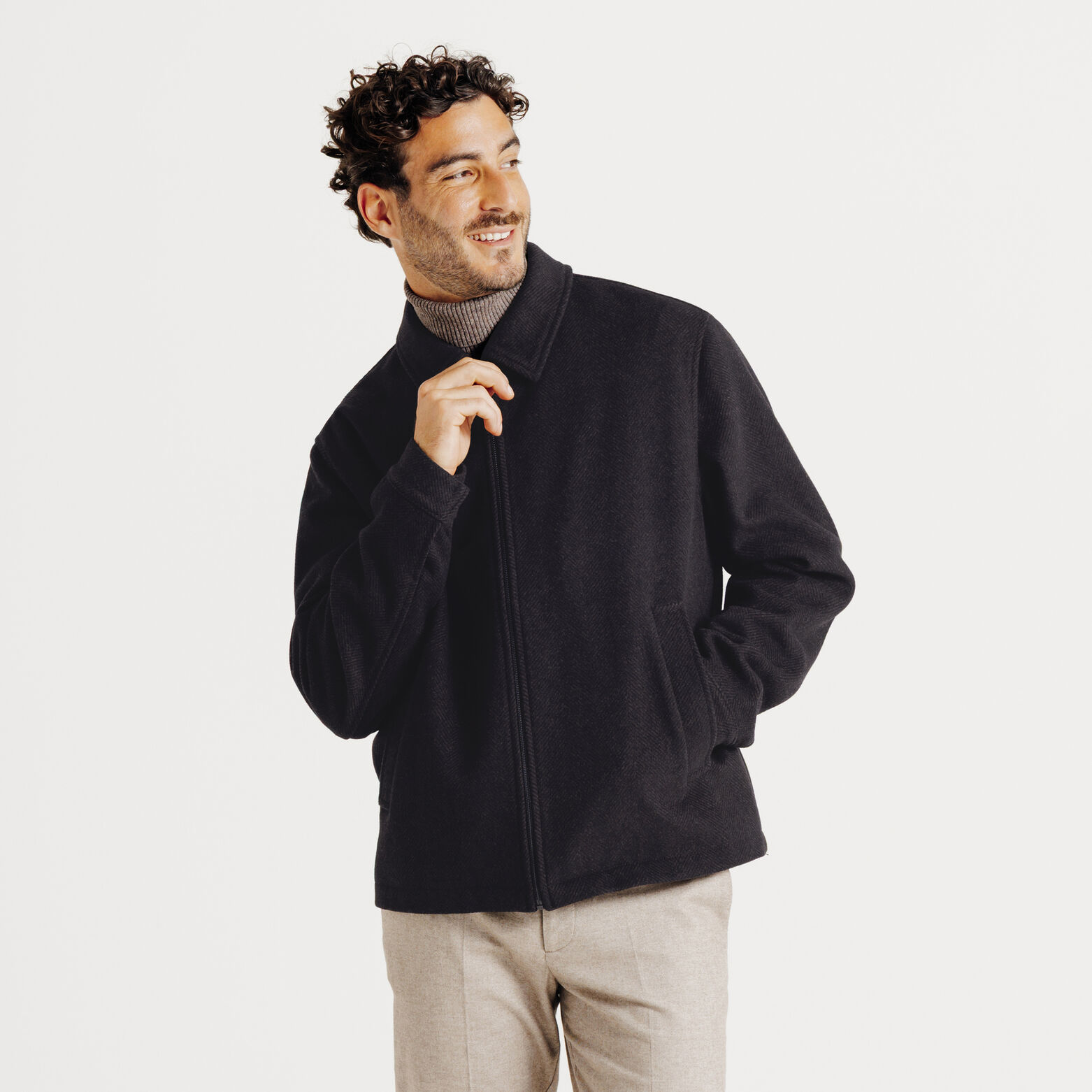 Blouson col chemise zippé