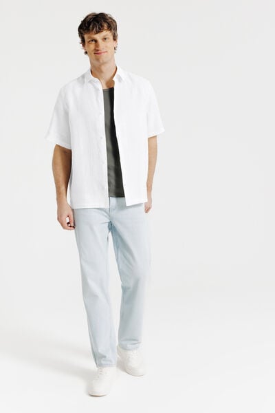 Chemisette en coton lin unie