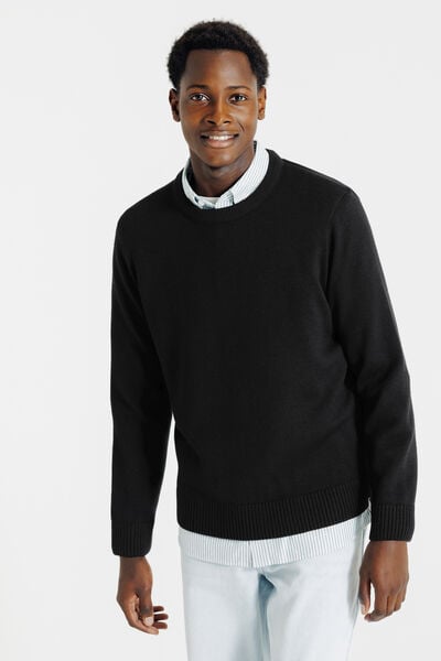 Pull laine col rond Made In France