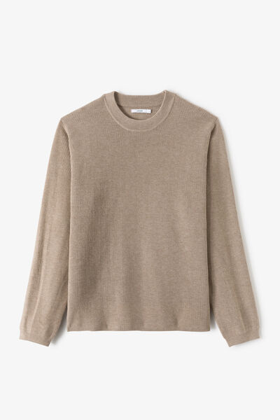 Trui ronde hals in fantasie-stekenpatroon