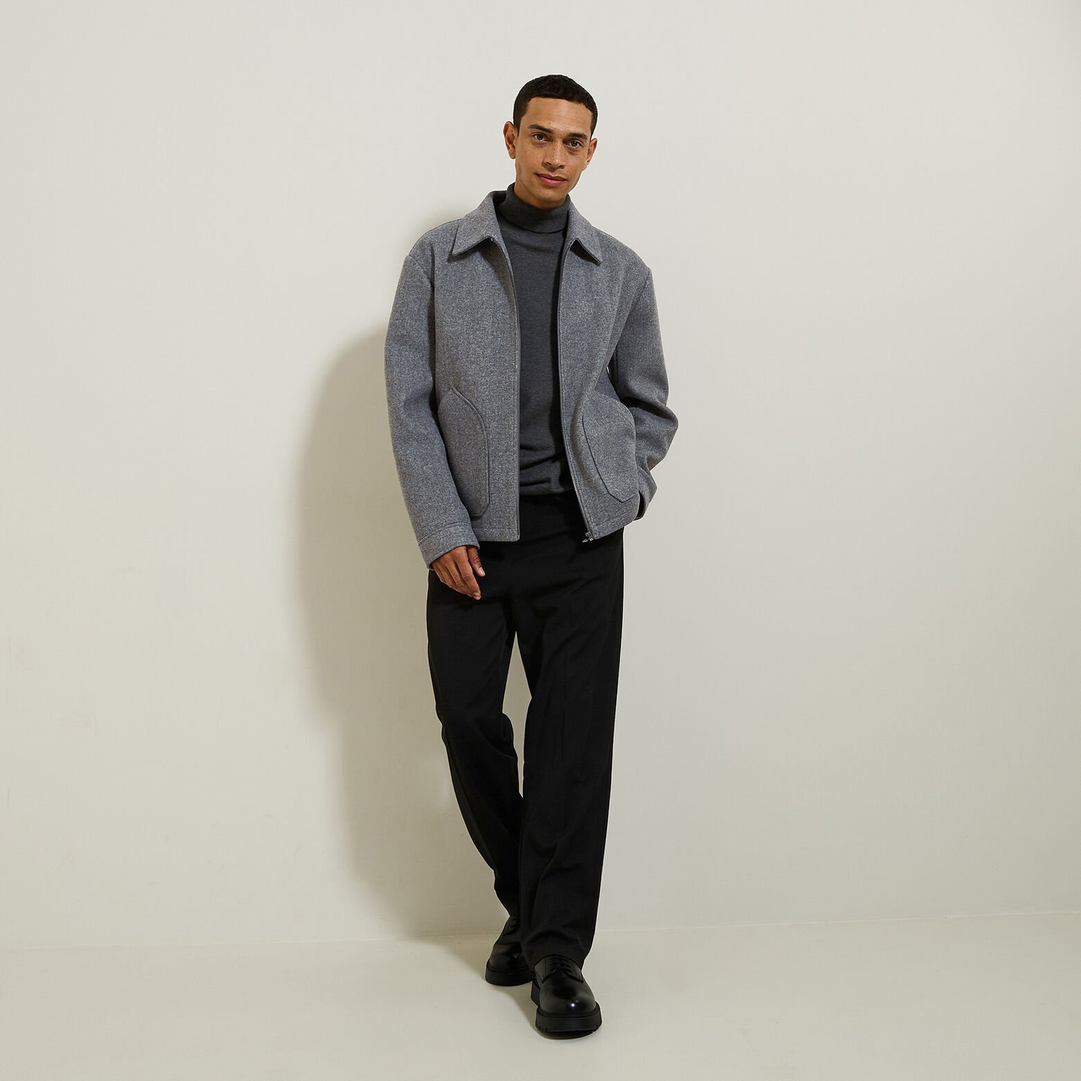 Blouson col chemise zippée