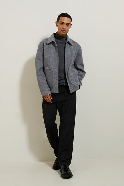 Blouson col chemise zippée