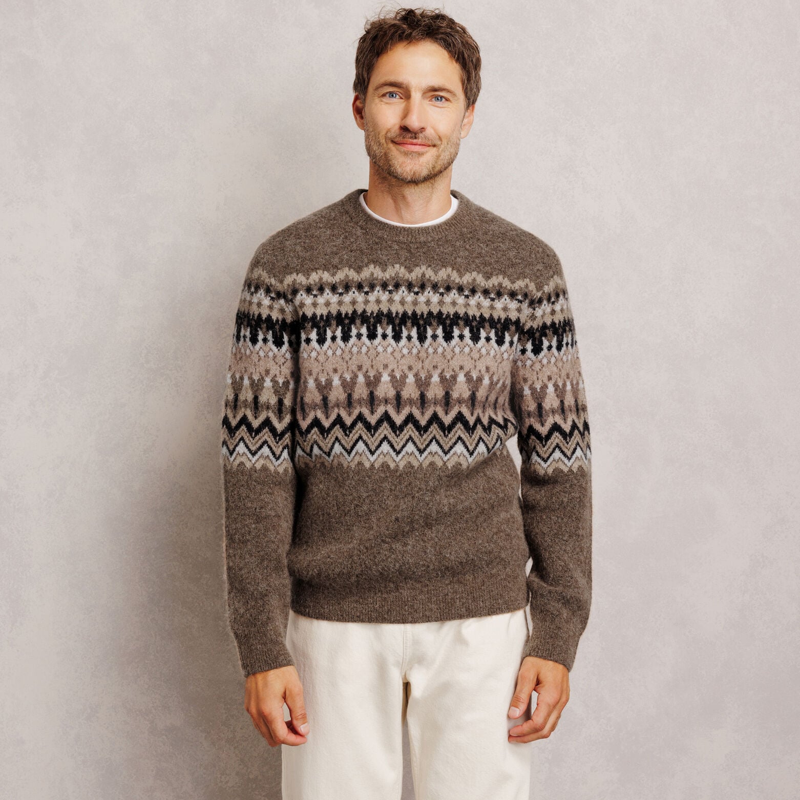 Pull col rond jacquard