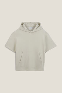 Sweat &agrave; capuche manches courtes uni