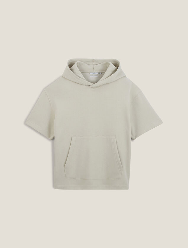 Sweat &agrave; capuche manches courtes uni