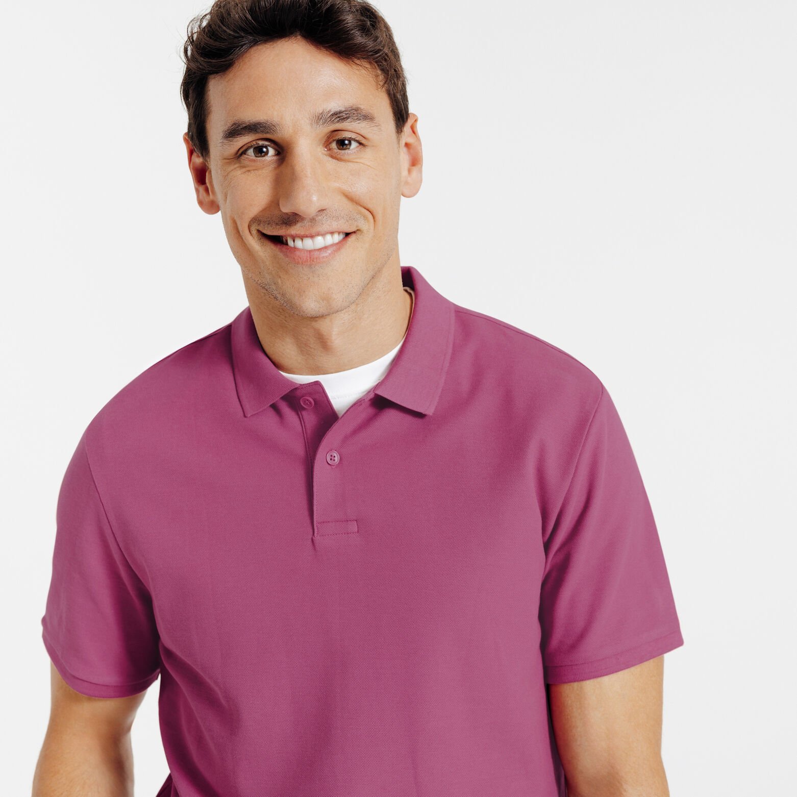 Effen polo in piqu&eacute;katoen met korte mouwen