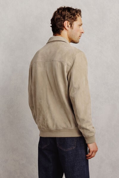 Blouson 100% cuir col chemise