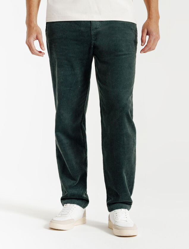 Pantalon en velours taille &eacute;lastiqu&eacute;e