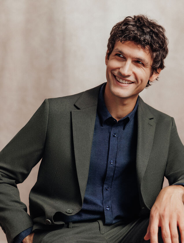 Comfort fit kostuumvest in flanel