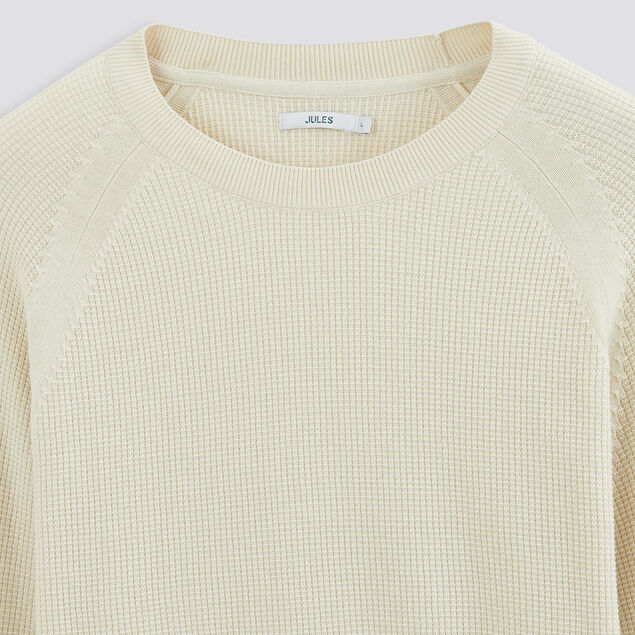Pull col rond maille gaufrée