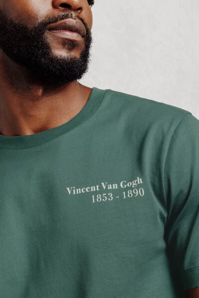 T-shirt met print voor en achter, licentie Van Gog