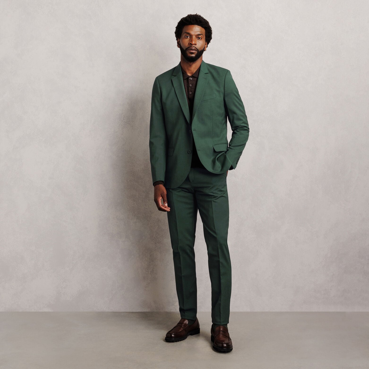 Costume 2 pi&egrave;ces slim bi-stretch - Vert