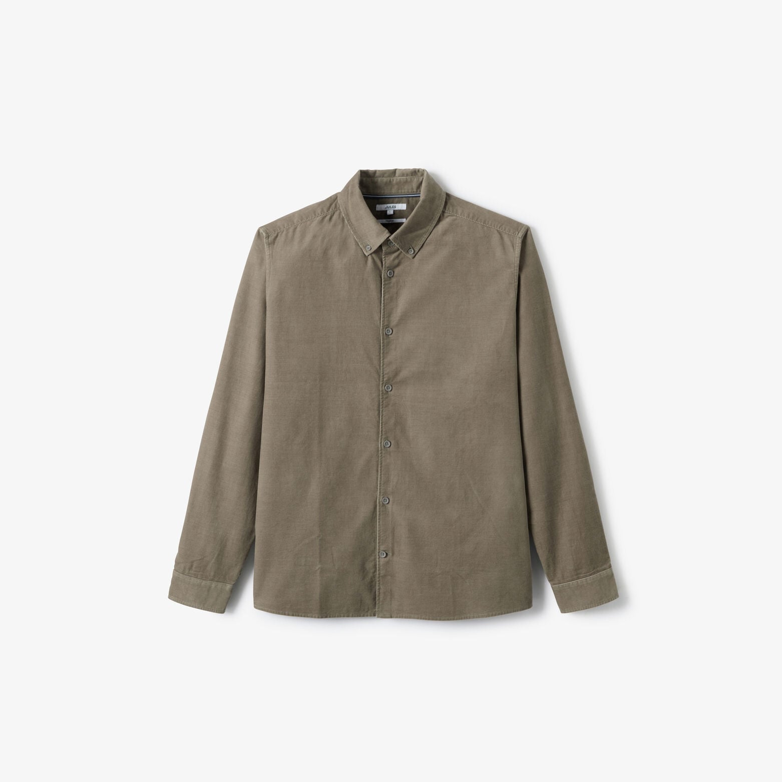 Chemise en velours c&ocirc;tel&eacute; unie 100% coton