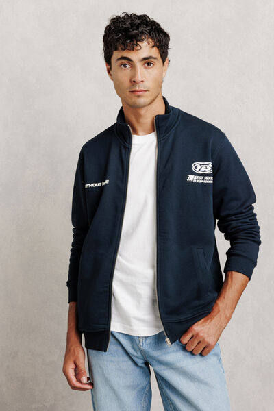 Sweat  zipp&eacute; col montant imprim&eacute;  devant dos