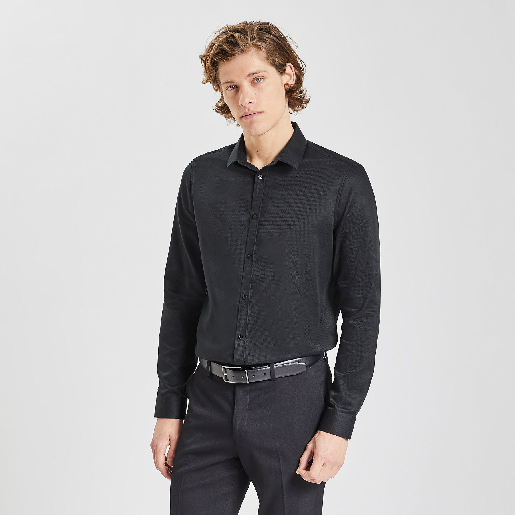 Chemise noir on sale uni