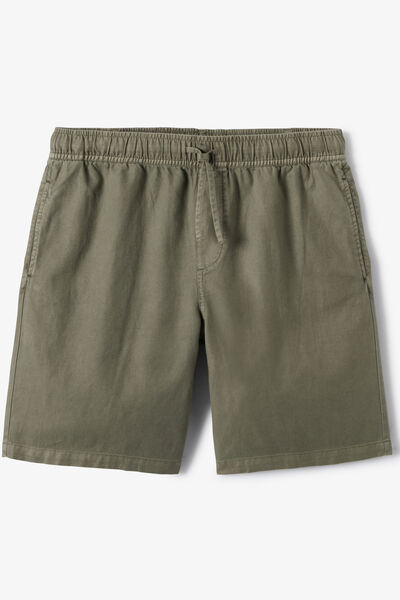 Bermuda coton lin taille &eacute;lastiqu&eacute;e