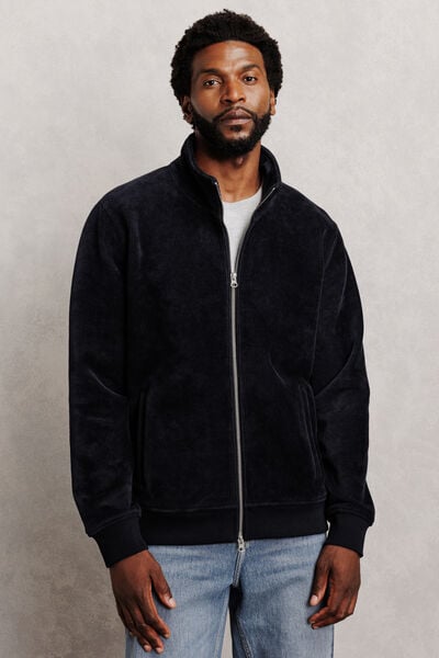 Sweat col montant zipp&eacute; en velours