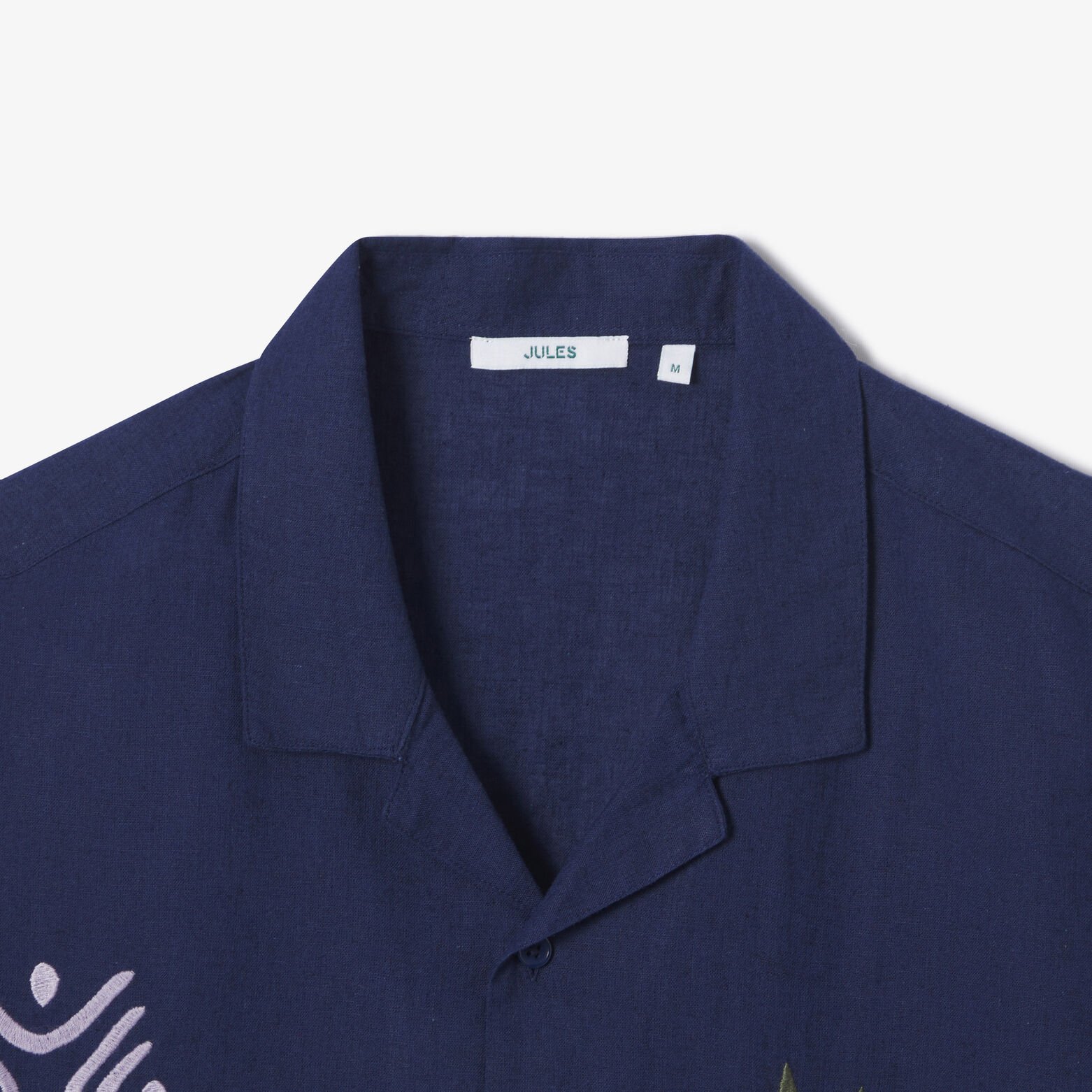 Chemisette en coton lin brod&eacute;e