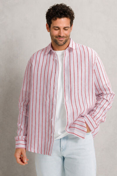 Chemise 100% lin ray&eacute;e