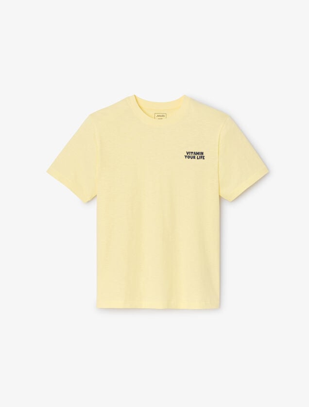 T-shirt in katoen met borduursel