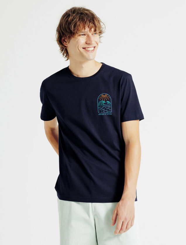 Tee shirt imprimé poitrine col rond