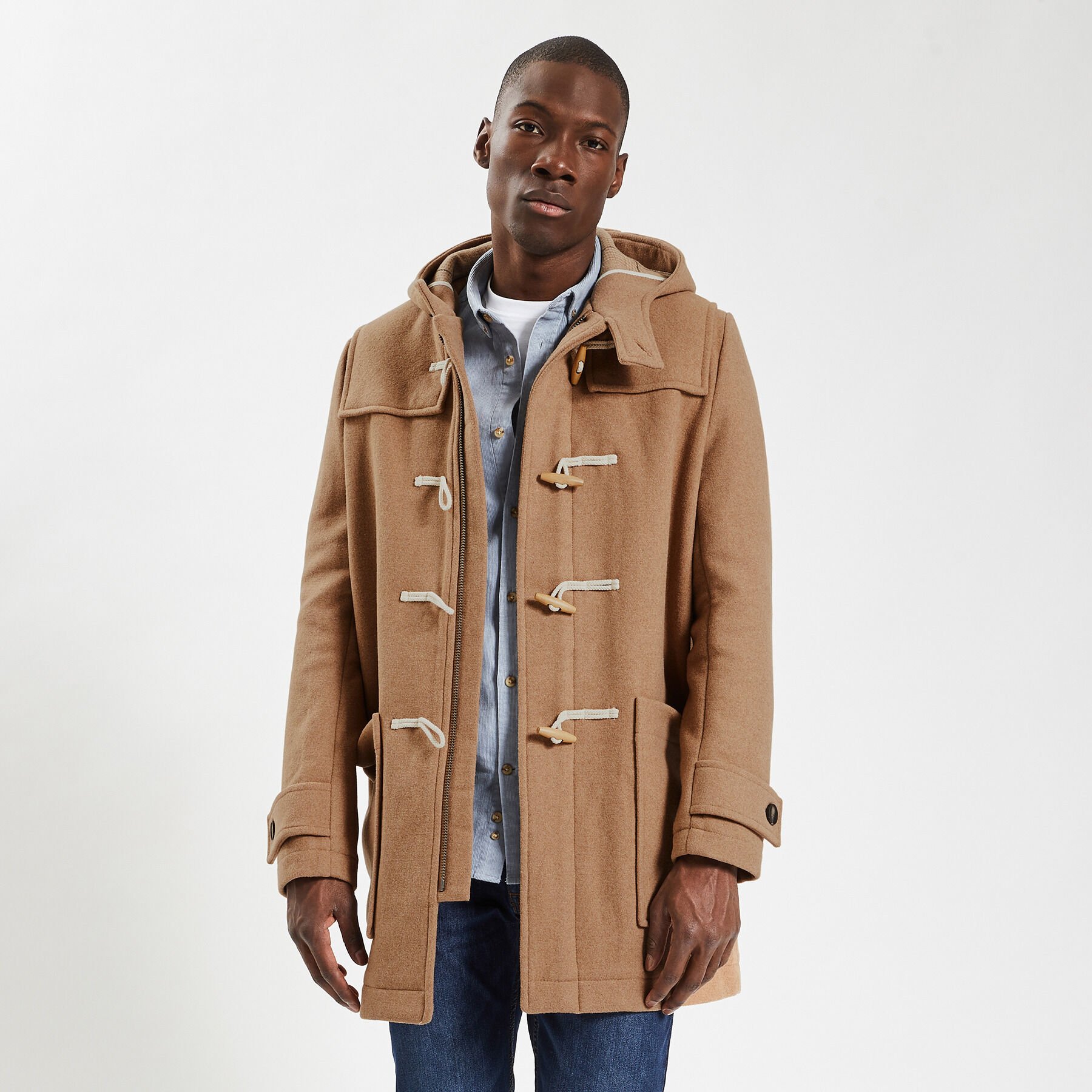 Manteau style duffle coat avec capuche