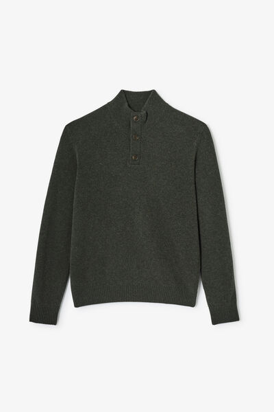 Pull col montant boutonné lambswool