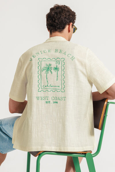 Chemisette en coton broderie dos