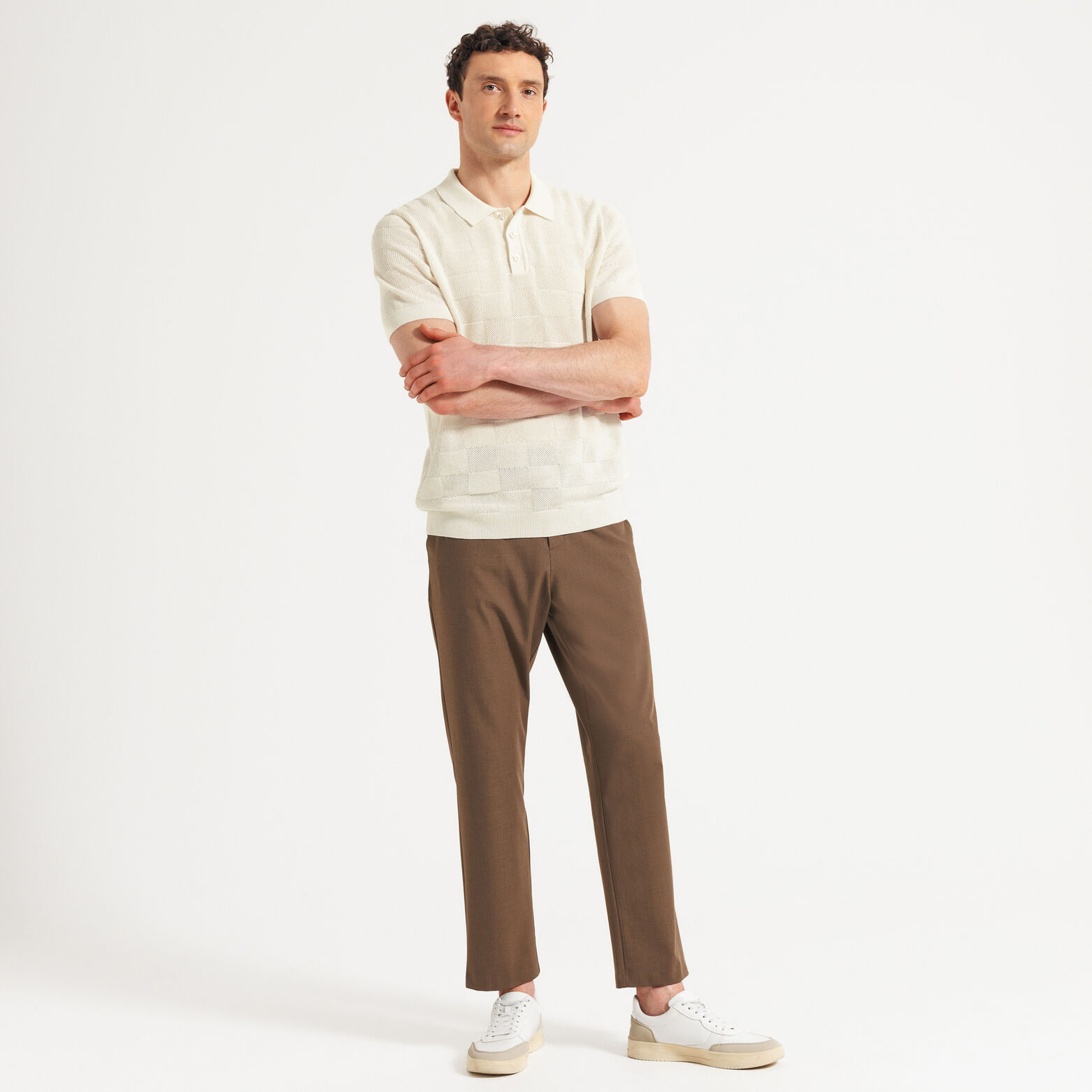 Polo in tricot met bloksteek