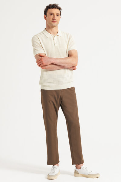 Polo in tricot met bloksteek