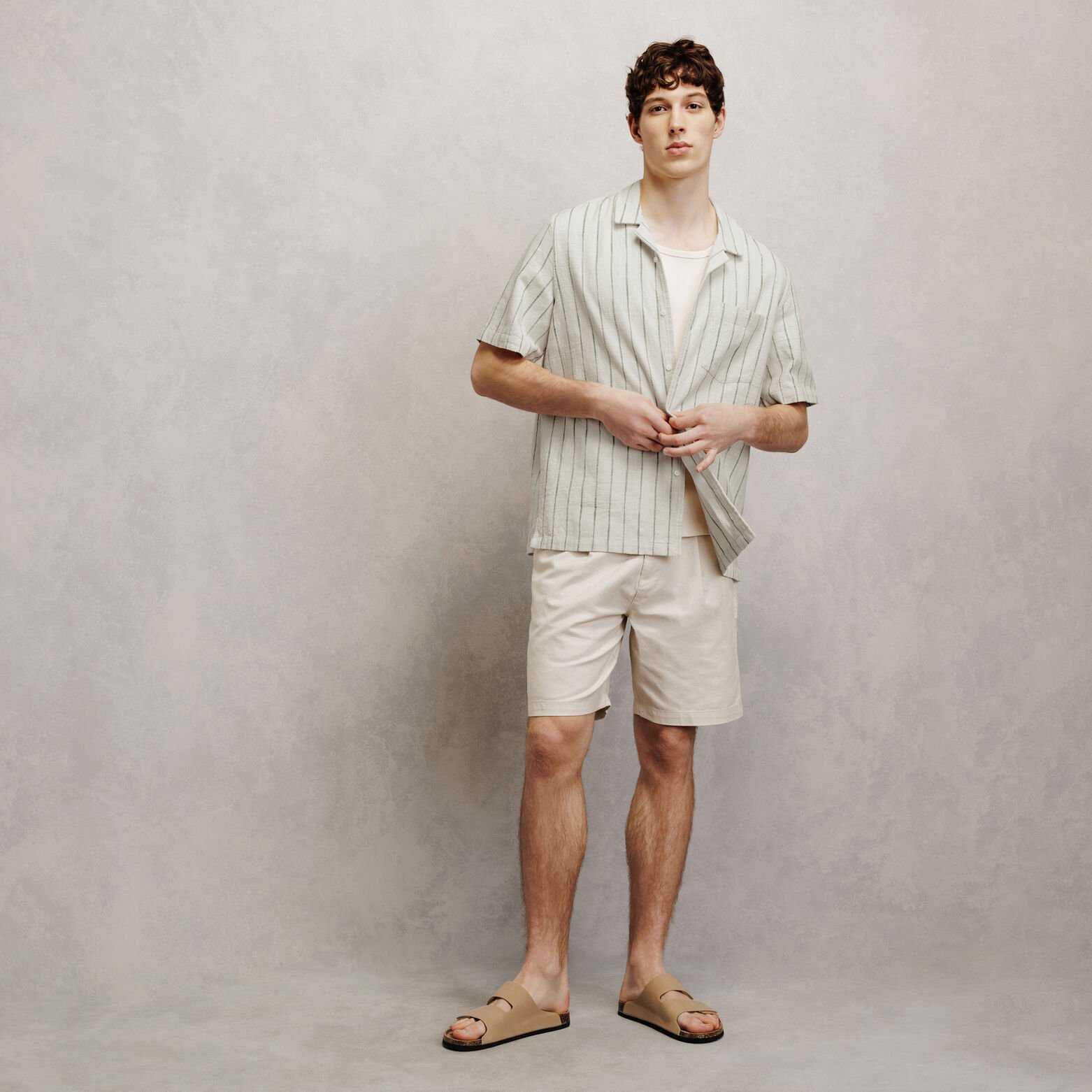 Chemisette en coton ray&eacute;e