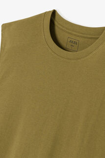 Effen mouwloos hemdje met ronde hals in katoen