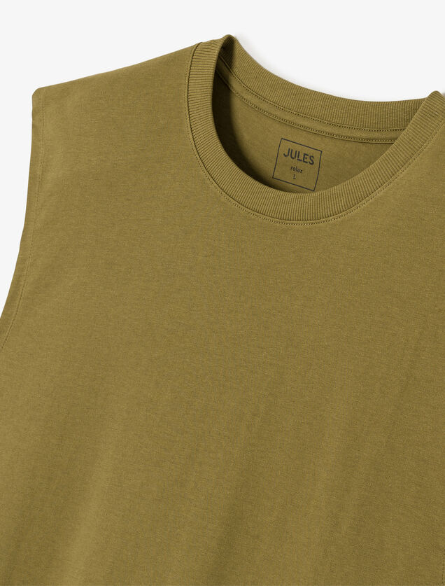 Effen mouwloos hemdje met ronde hals in katoen