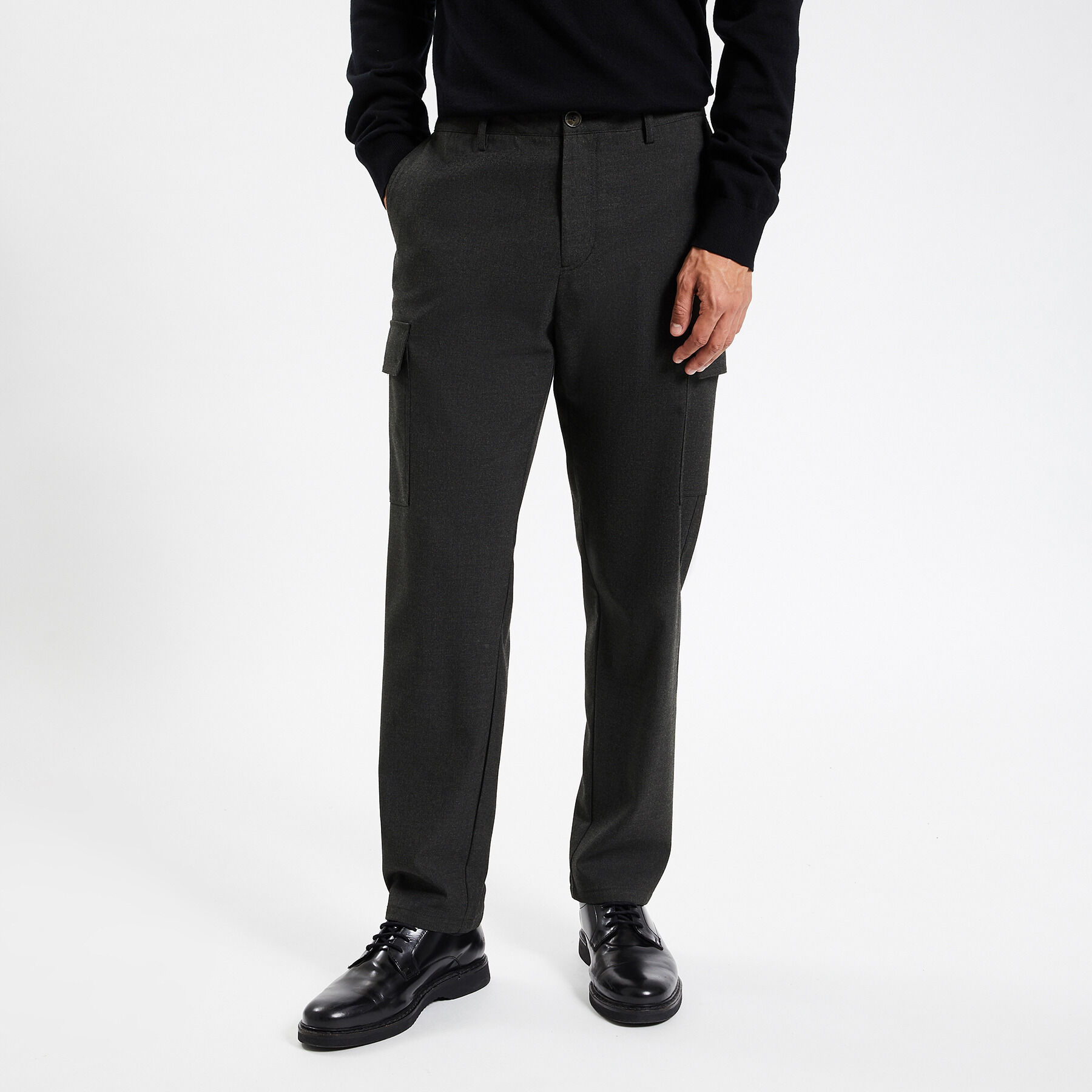 Pantalon cargo polyester recycl Gris moyen Jules