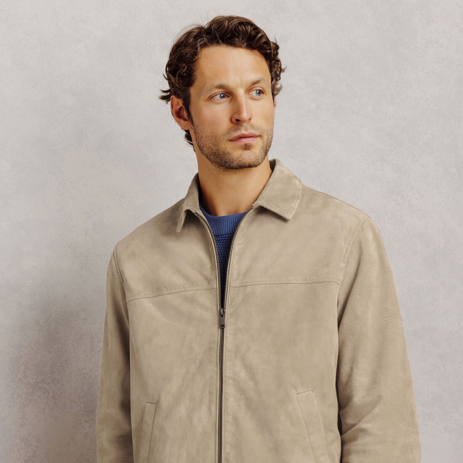 Blouson 100% cuir col chemise