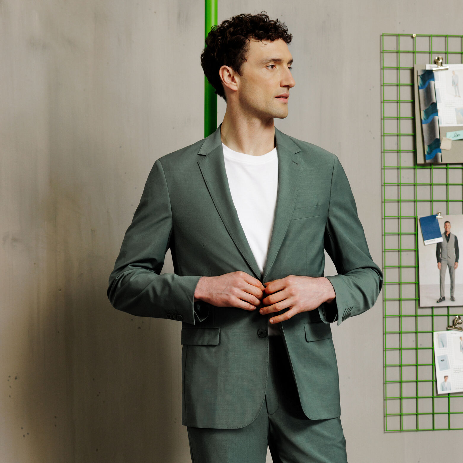 Slim fit kostuumvest in bi-stretchstof