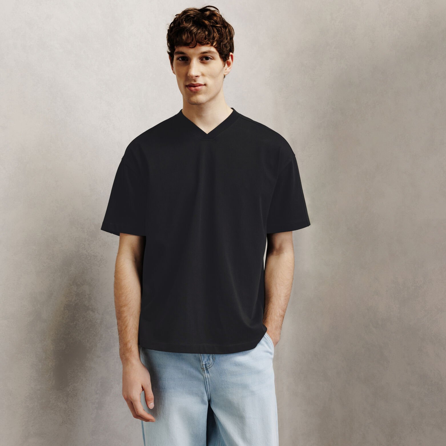 Tee shirt col V oversize