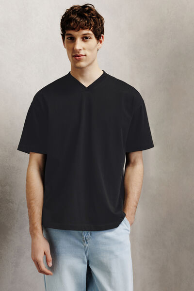 Tee shirt col V oversize