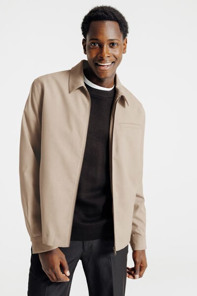 Veste col chemise zipp&eacute;e