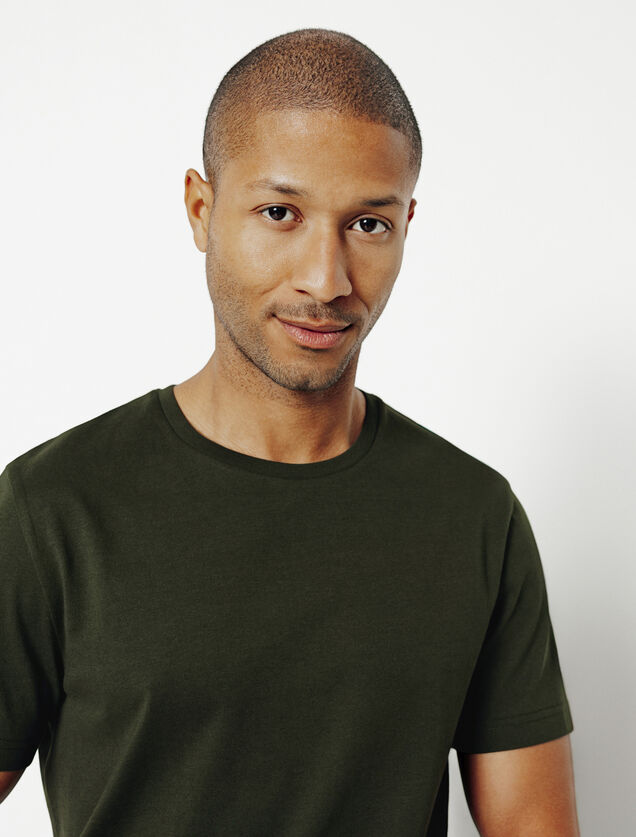 Tee shirt en coton col rond basique