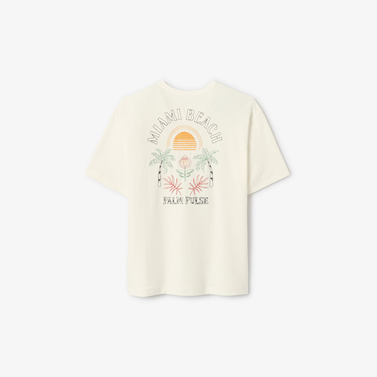 Tee shirt brod&eacute; devant dos mati&egrave;re fantaisie