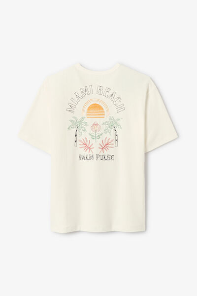 Tee shirt brod&eacute; devant dos mati&egrave;re fantaisie