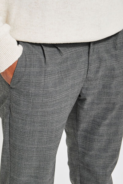 Pantalon chino à carreaux clairs à plis