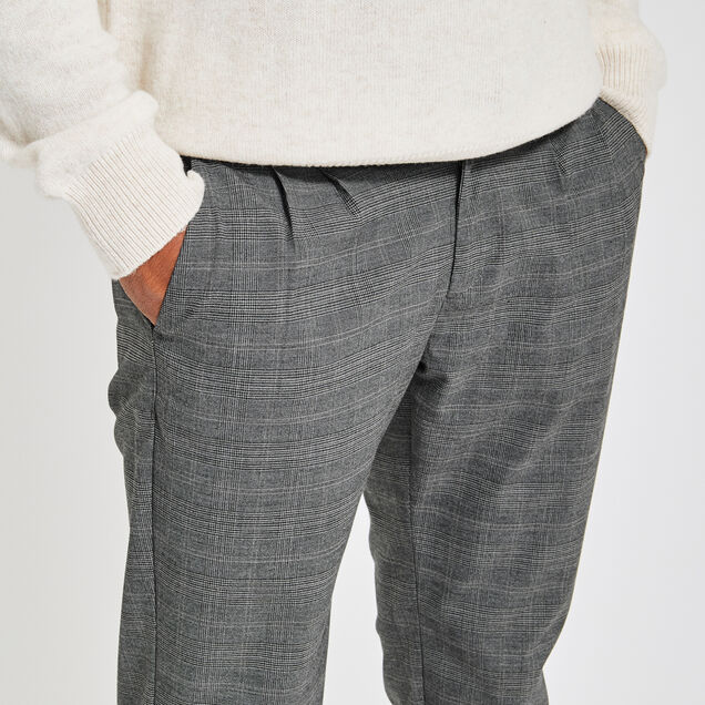 Pantalon chino à carreaux clairs à plis