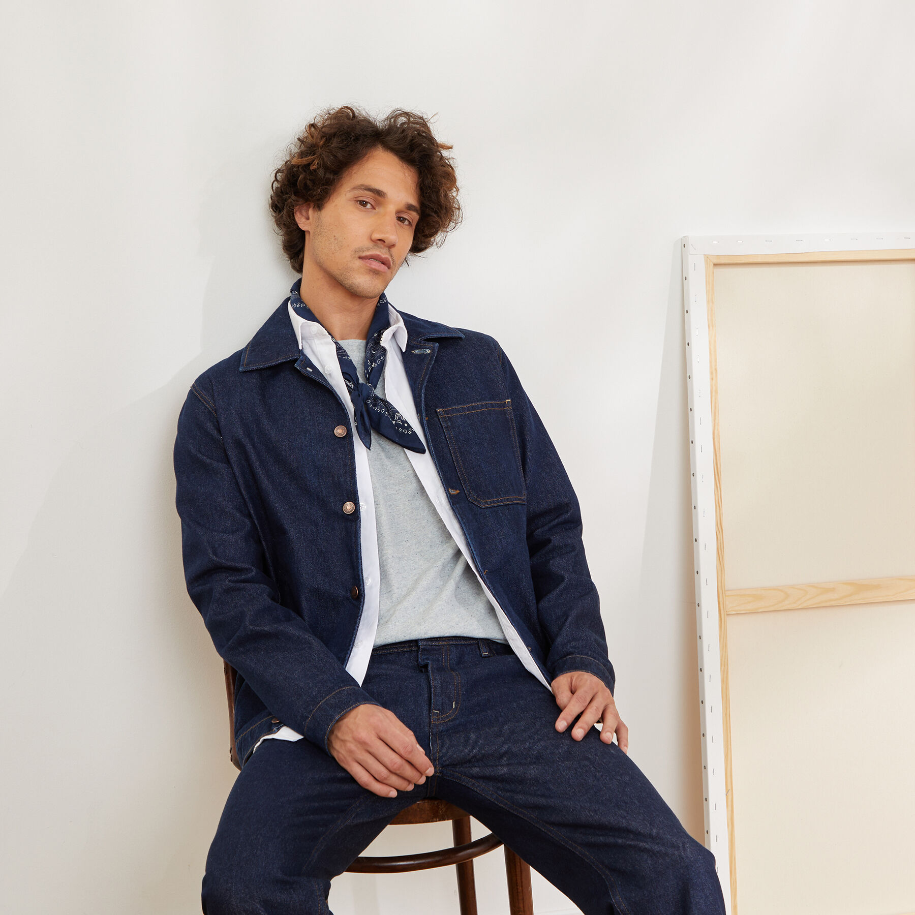 Veste jean homme sale jules