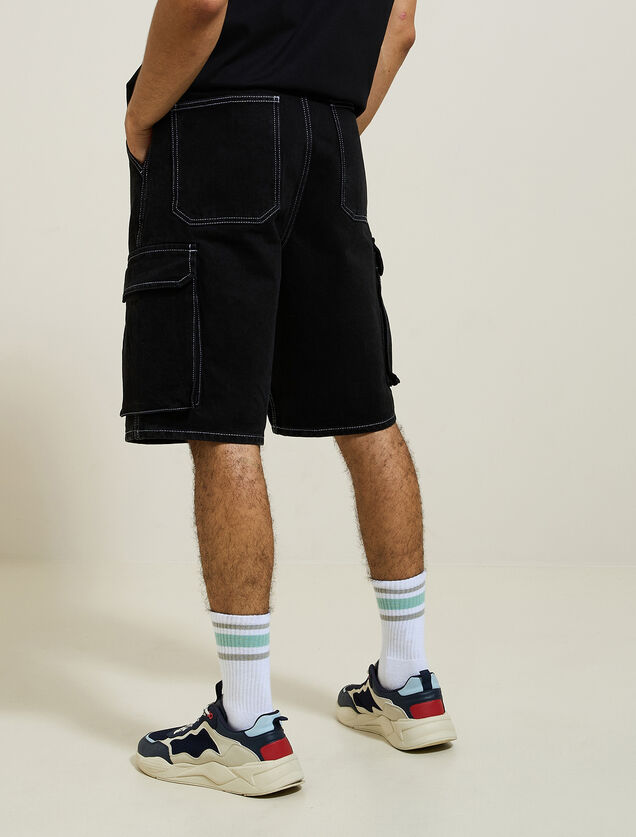 Bermuda cargo en jean