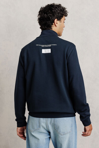 Sweat  zipp&eacute; col montant imprim&eacute;  devant dos