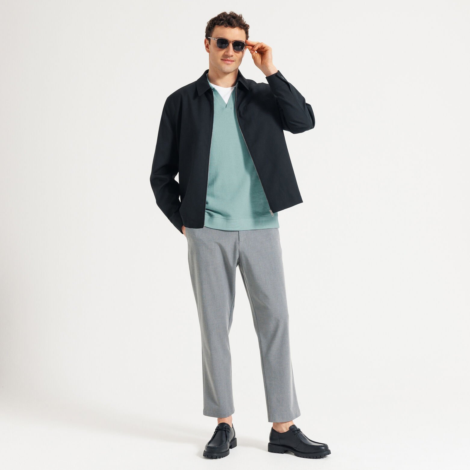 Polo korte mouwen met resortkraag in ribstof