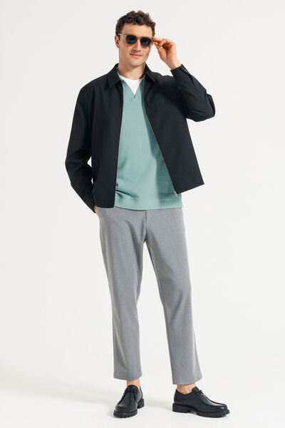 Polo korte mouwen met resortkraag in ribstof